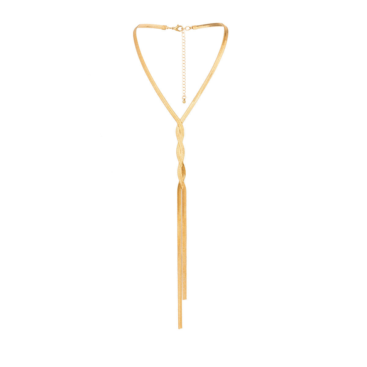 Collier Liliane en maillons torsadés dorés de Danoir Paris, bijoux élégant en acier inoxydable.