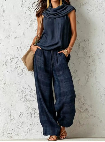 Ensemble Élise Danoir Paris, style simple et naturel, vêtement vert avec détails élégants, porté sur mannequin.