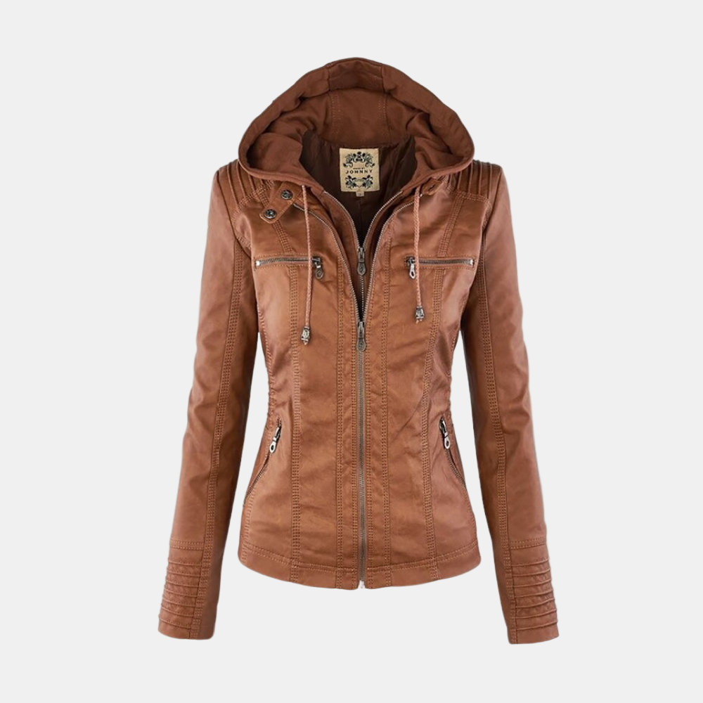 Veste chic Danoir Paris Carmen en brun clair, style élégant, coupe moderne, vue de face sur fond neutre.