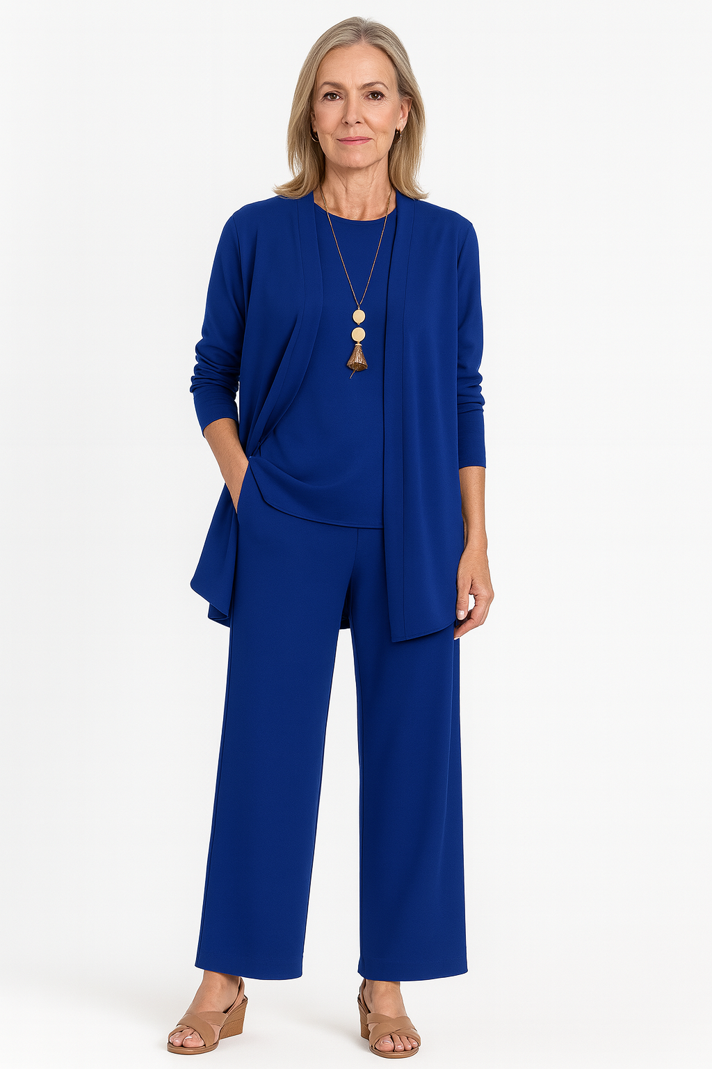 Ensemble élégant et confortable Mila de Danoir Paris, veste et pantalon gris, taille S, pour un look chic.