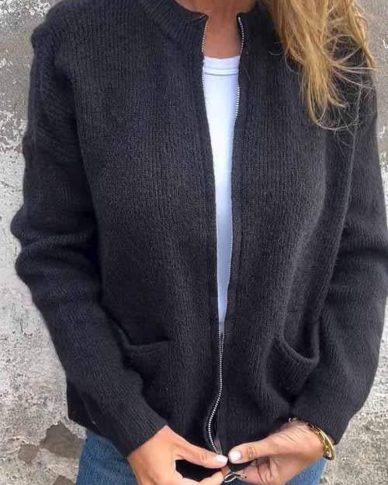 Gilet doux et pratique Sophie de Danoir Paris en gris, taille XL, tissu confortable et look décontracté.