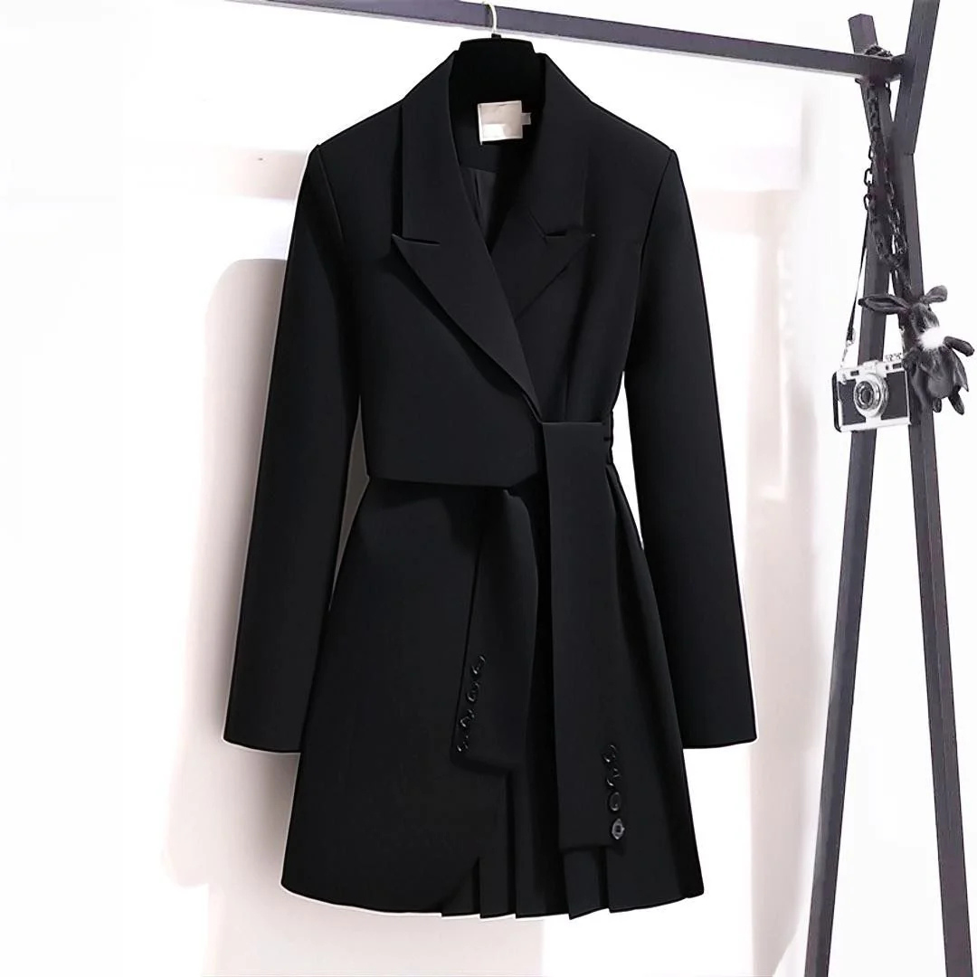 Manteau d'hiver élégant Natalia de Danoir Paris, noir, en tissu chaud, avec col et manches longues, taille XS.