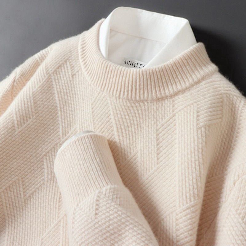 Pull Rêve doux en cachemire beige Elliot de Danoir Paris, confectionné en tissu confortable et élégant.