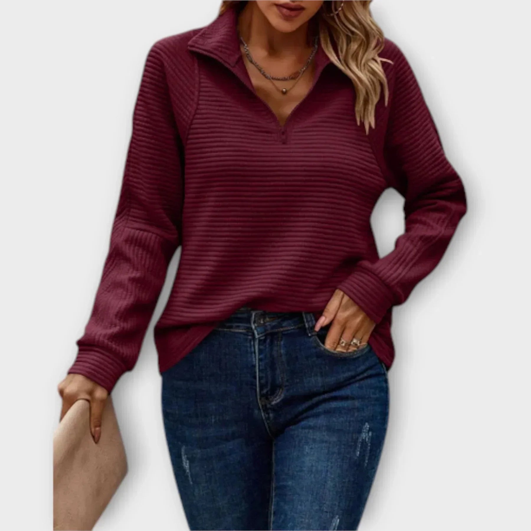 Pull chic et confortable Danoir Paris Olivia FR1142 en rose, douceur et élégance pour un look tendance.