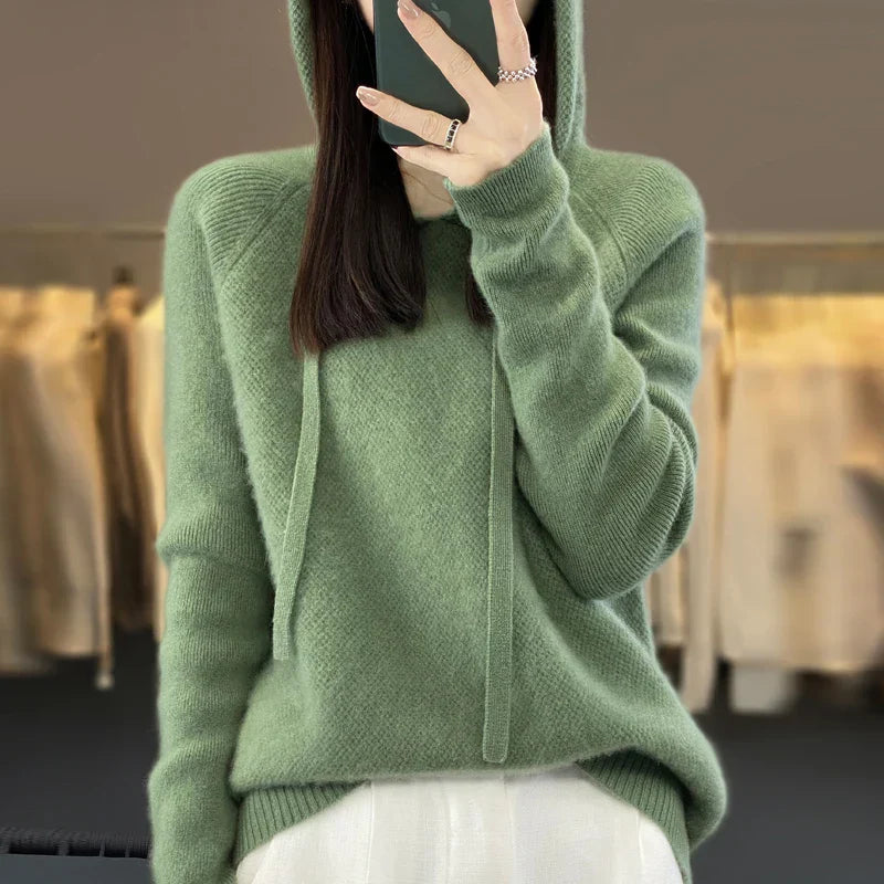 pull Hanna Danoir Paris en laine mérinos douce pour l'hiver, rose, vêtement chaud et confortable pour femmes