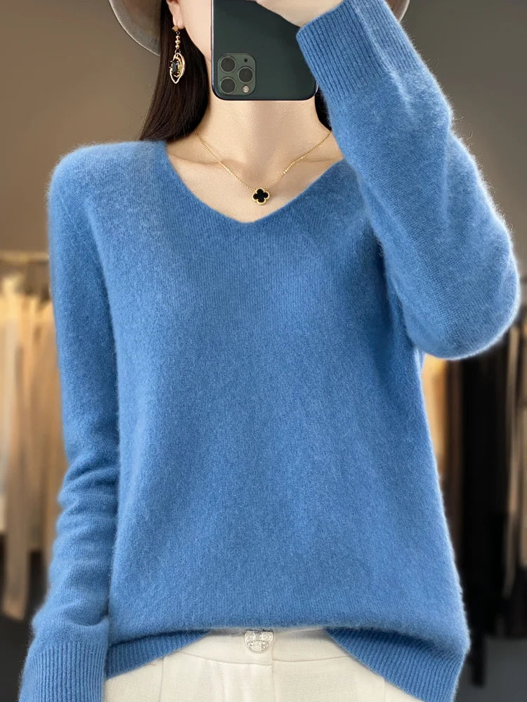 Pull ample en laine Adèle de Danoir Paris, vert, taille XS, douceur et style pour un look confortable et élégant.