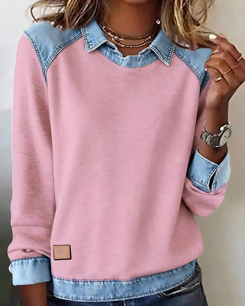Blouse moderne brodée Lina de Danoir Paris en beige, détail de broderie élégante, tissu léger et élégant, vue de face.