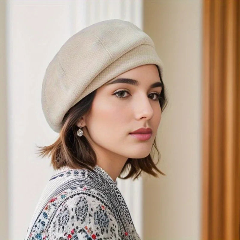 Beret chic marron Laluna par Danoir Paris, accessoire élégant en laine pour un style sophistiqué.