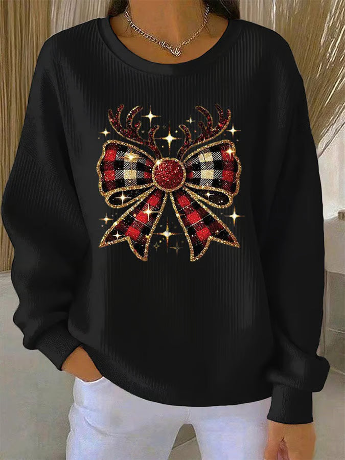 Pull festif rouge Elin de Danoir Paris, élégant et chaud, avec un design sophistiqué, porté en style chic.