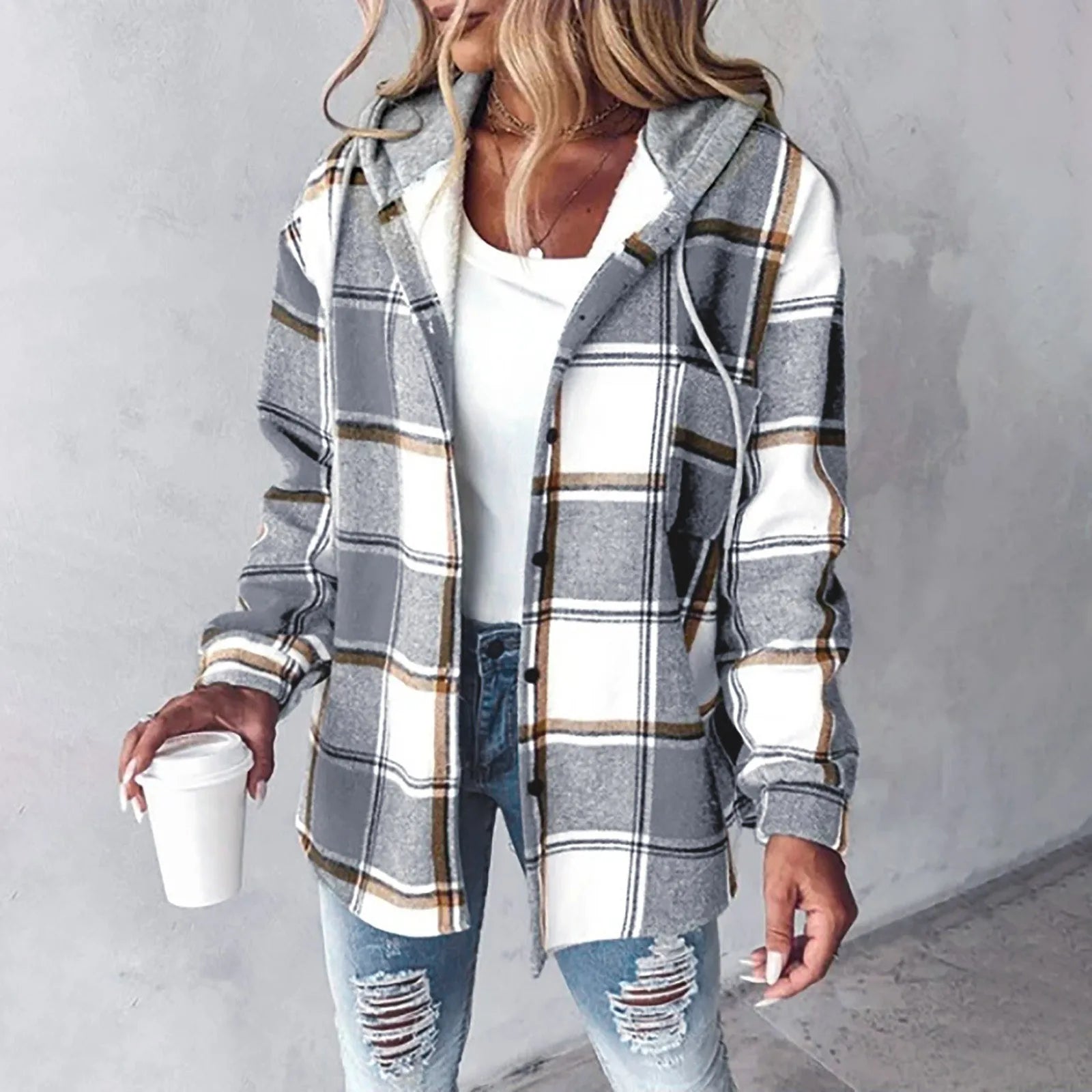 Veste chaude et élégante Isabella de Danoir Paris, coloris gris, taille XS, avec détails sophistiqués et finition soignée.