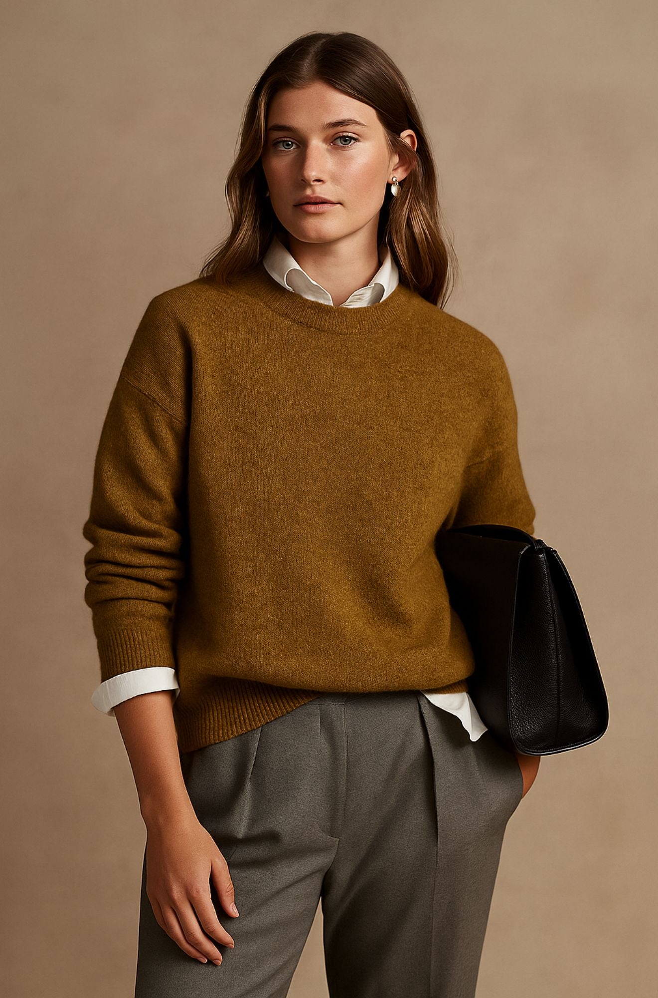Pull doux et chic Clarisse de Danoir Paris, en bleu, avec une coupe élégante et confortable, vue en gros plan.