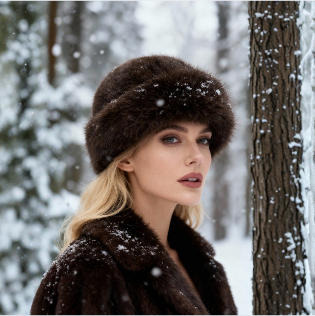 Bonnet douillet blanc Velora de Danoir Paris, style chic et confortable, porté pour un look élégant et cosy.