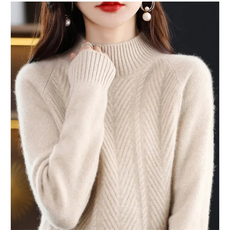 Pull texturé en cachemire Isolde de Danoir Paris, blanc, avec un design doux et élégant, parfait pour un style sophistiqué.