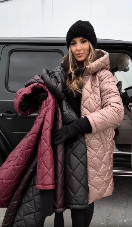 Veste élégante et chaude Bogna de Danoir Paris en rose poudré, coupe raffinée et confort optimal pour l'hiver.