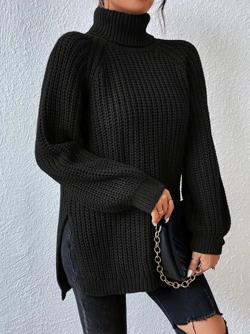 Pull roulé en laine lavande Danoir Paris, élégant et confortable, avec finition luxueuse, couleur vert lavande.
