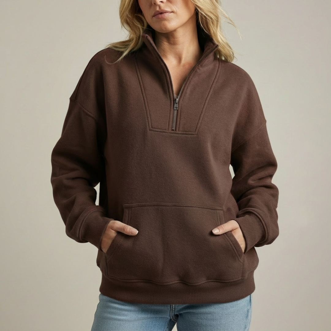Pull douillet chic Talbot de Danoir Paris en tissu sarcelle, confortable et élégant pour un style moderne.