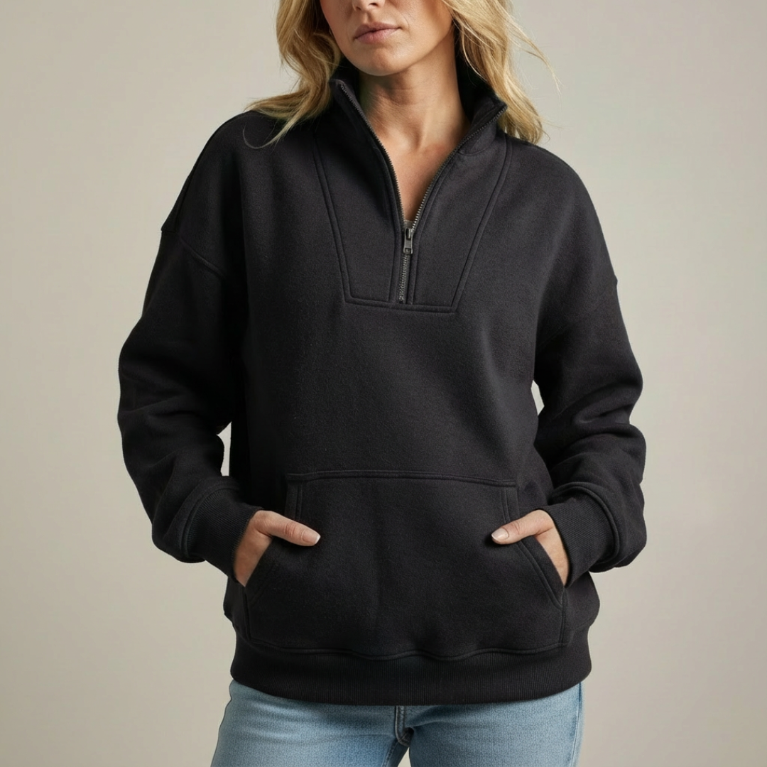 Pull douillet Chic Talbot Danoir Paris en tissu sarcelle avec détails élégants, parfait pour un look confortable et sophistiqué