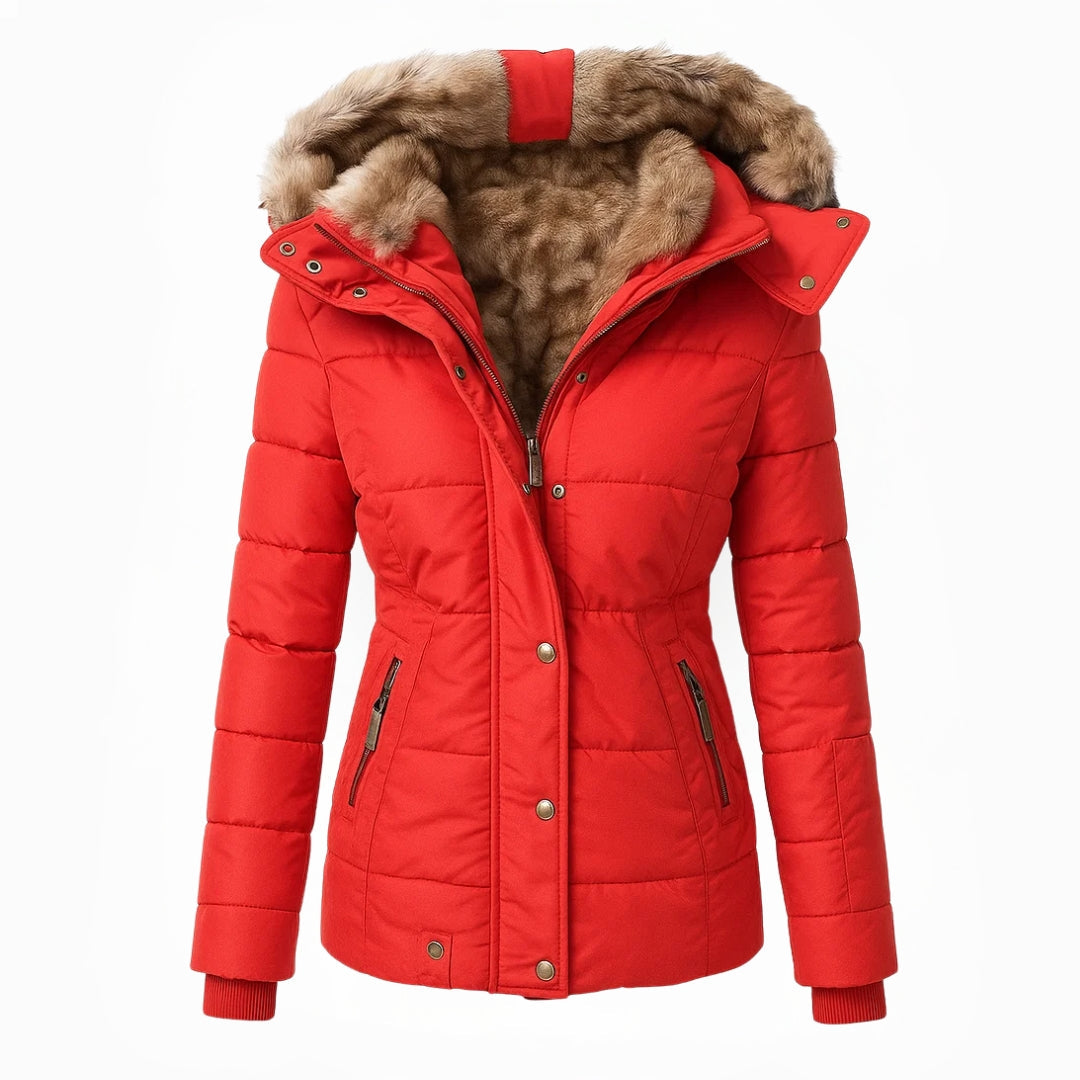 Manteau d'hiver élégant Sophia de Danoir Paris en noir, coupe sophistiquée, parfait pour la saison froide.