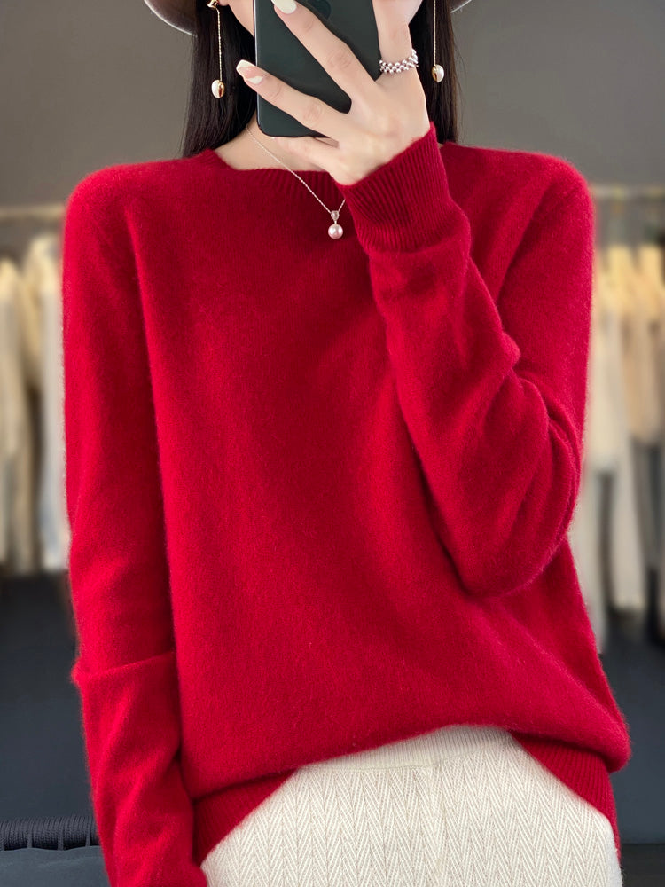 Pull chaud en cachemire Anette Danoir Paris turquoise, vue de face, en taille 2XS, doux et élégant.