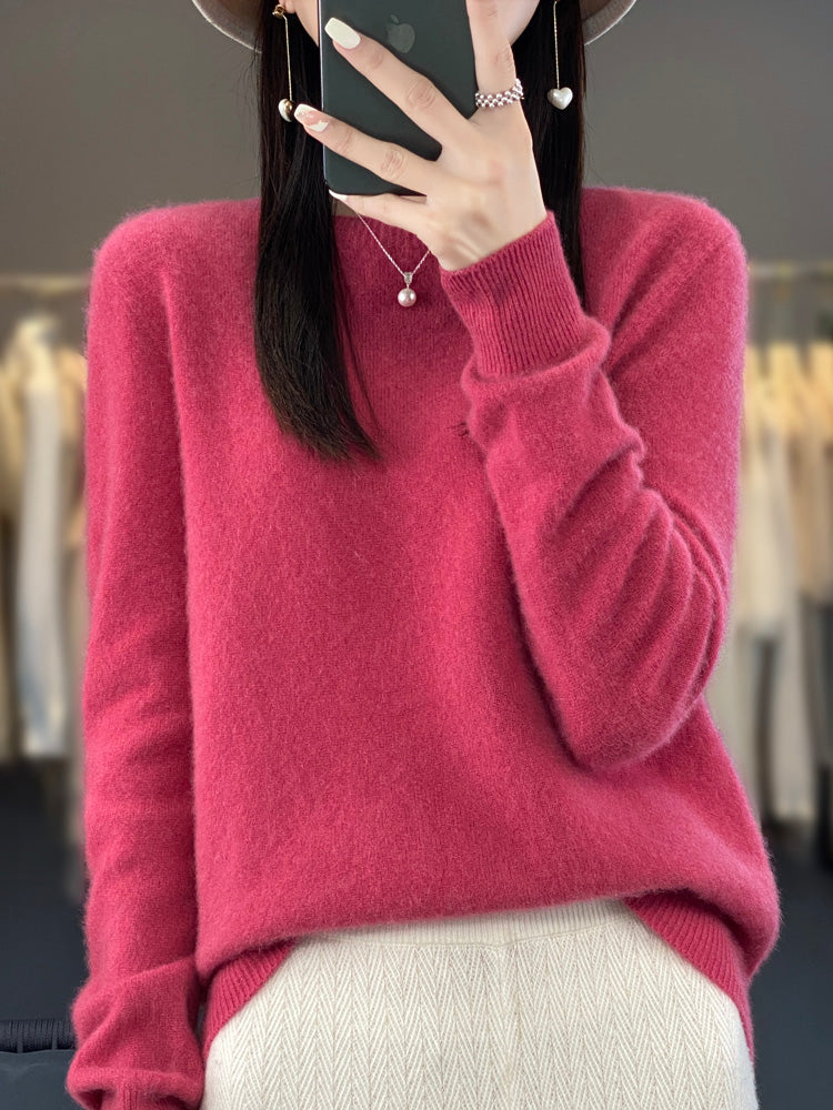 Pull chaud en cachemire Anette Danoir Paris de couleur turquoise, détail de la texture douce et élégante.