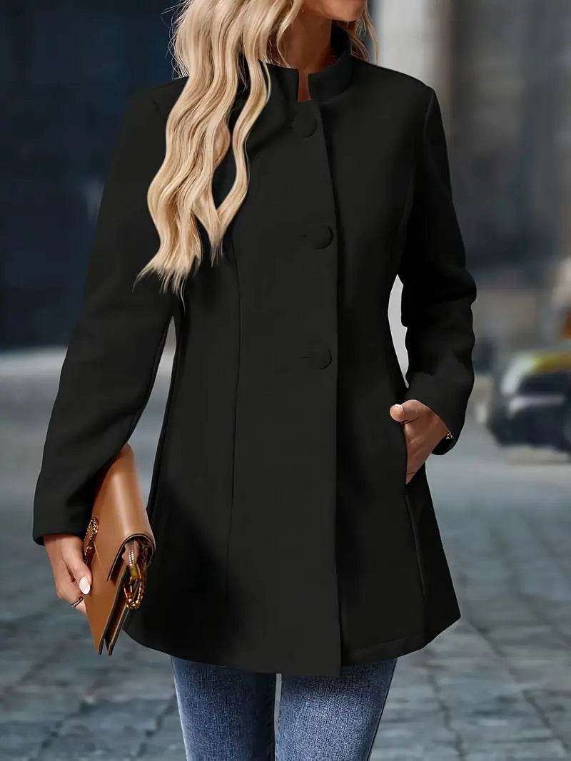 Veste chic Danoir Paris Maria FR1282 beige, polyvalente, en tissu léger, vue de face, taille XS à M.