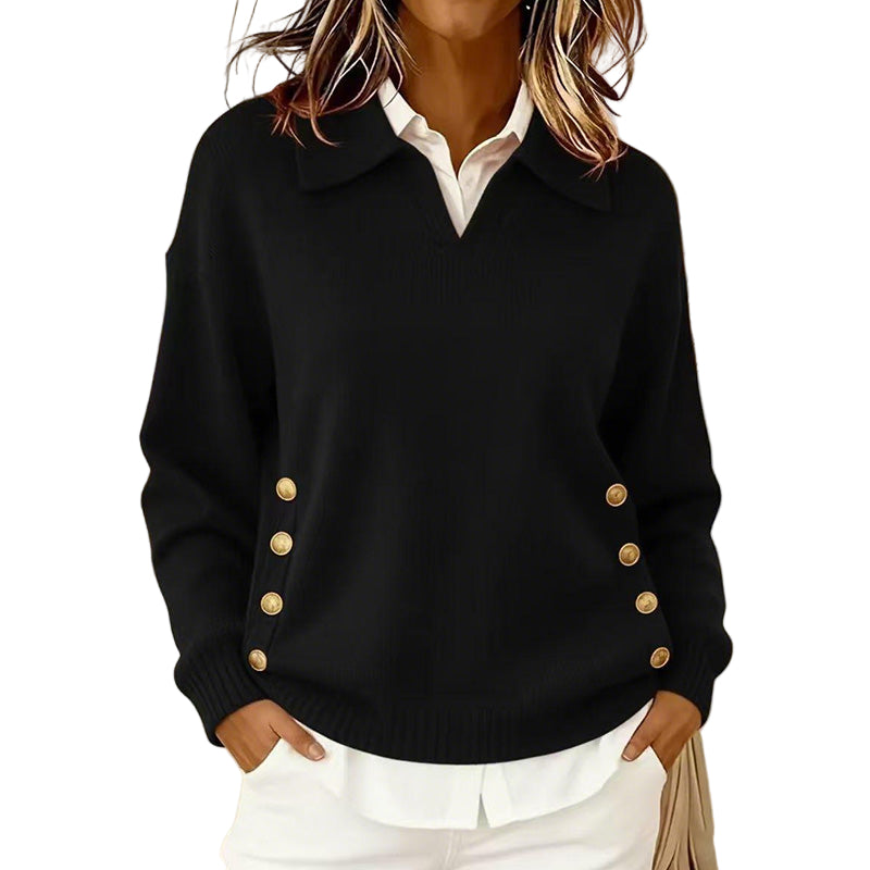 Pull en V rose poudré Talbot de Danoir Paris, style chic, finition douce et élégante, porté décontracté.