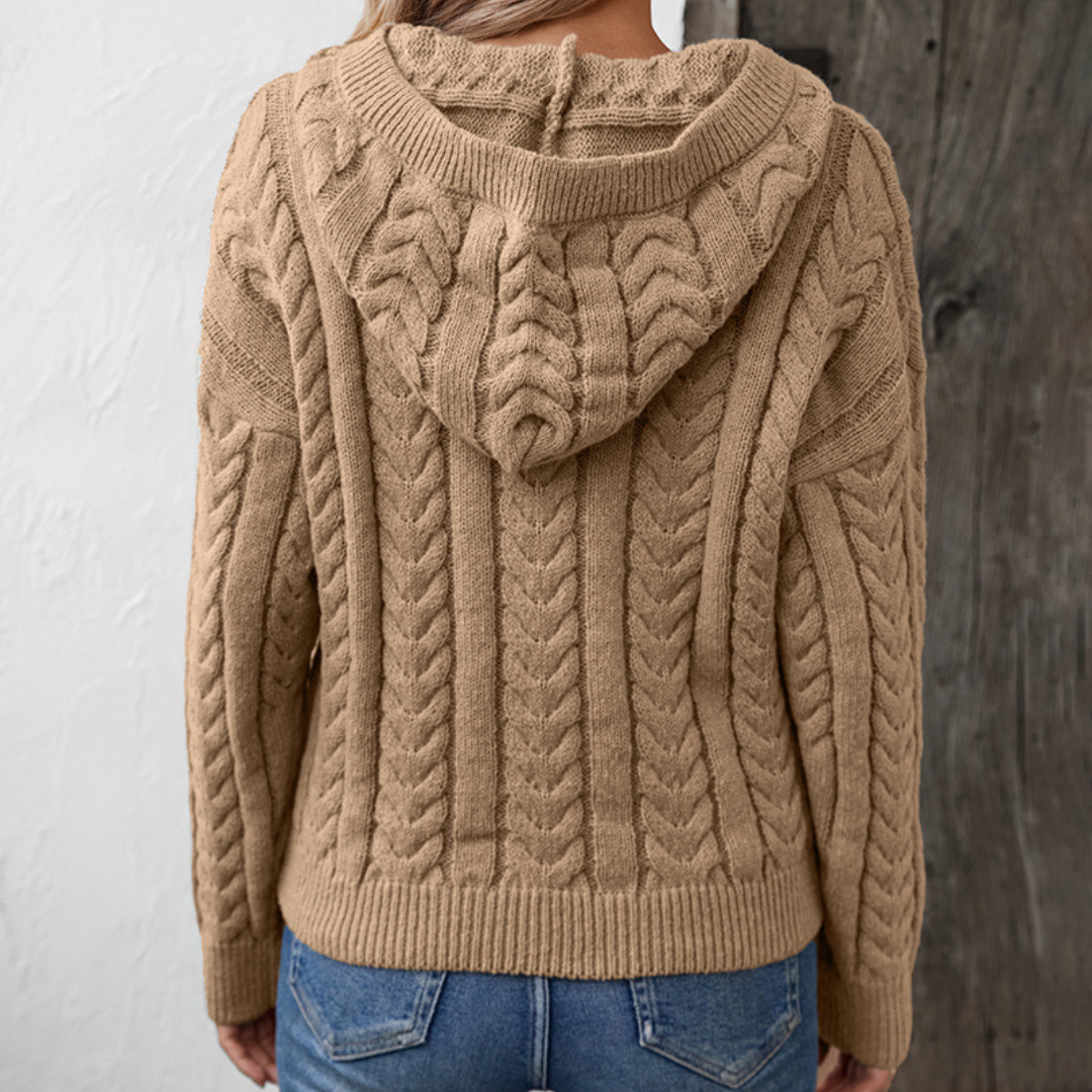 Pull Henley Danoir Paris Talbot, modèle FR1311, en rose, tissu doux et confortable, style chic et décontracté pour femme