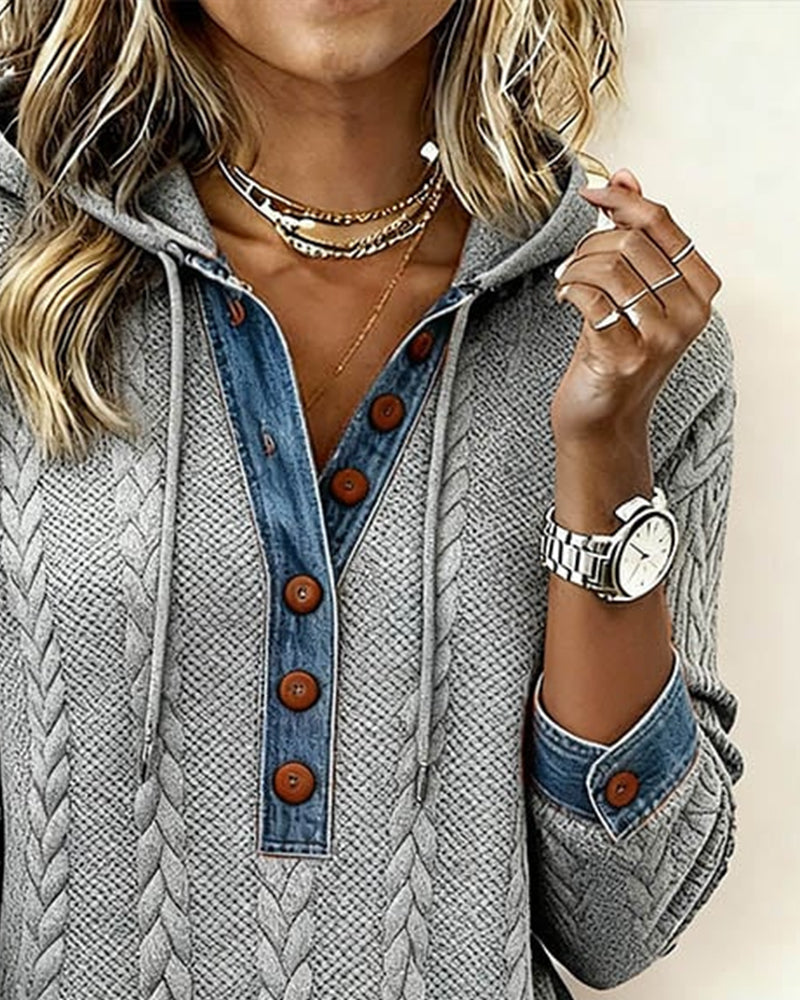 Sweat à capuche gris Jenny de Danoir Paris, vêtement décontracté pour femmes, image montrant le devant du hoodie.