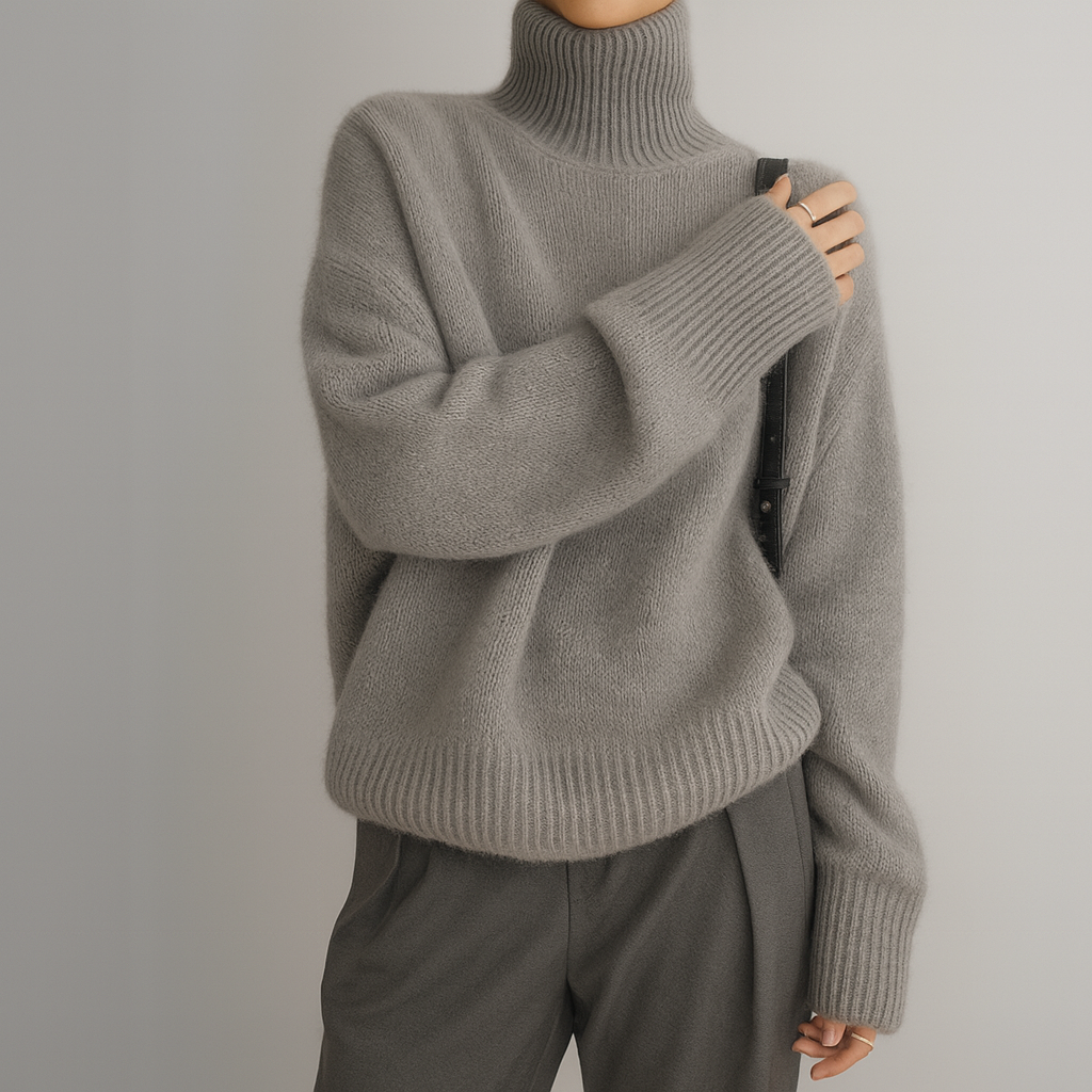 Pull oversize en cachemire crème Candice de Danoir Paris, style décontracté et douceur pour l'hiver.