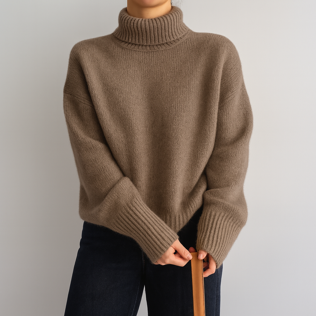 Pull oversize en cachemire Candice de Danoir Paris, coloris crème, style doux et confortable, idéal pour un look décontracté.