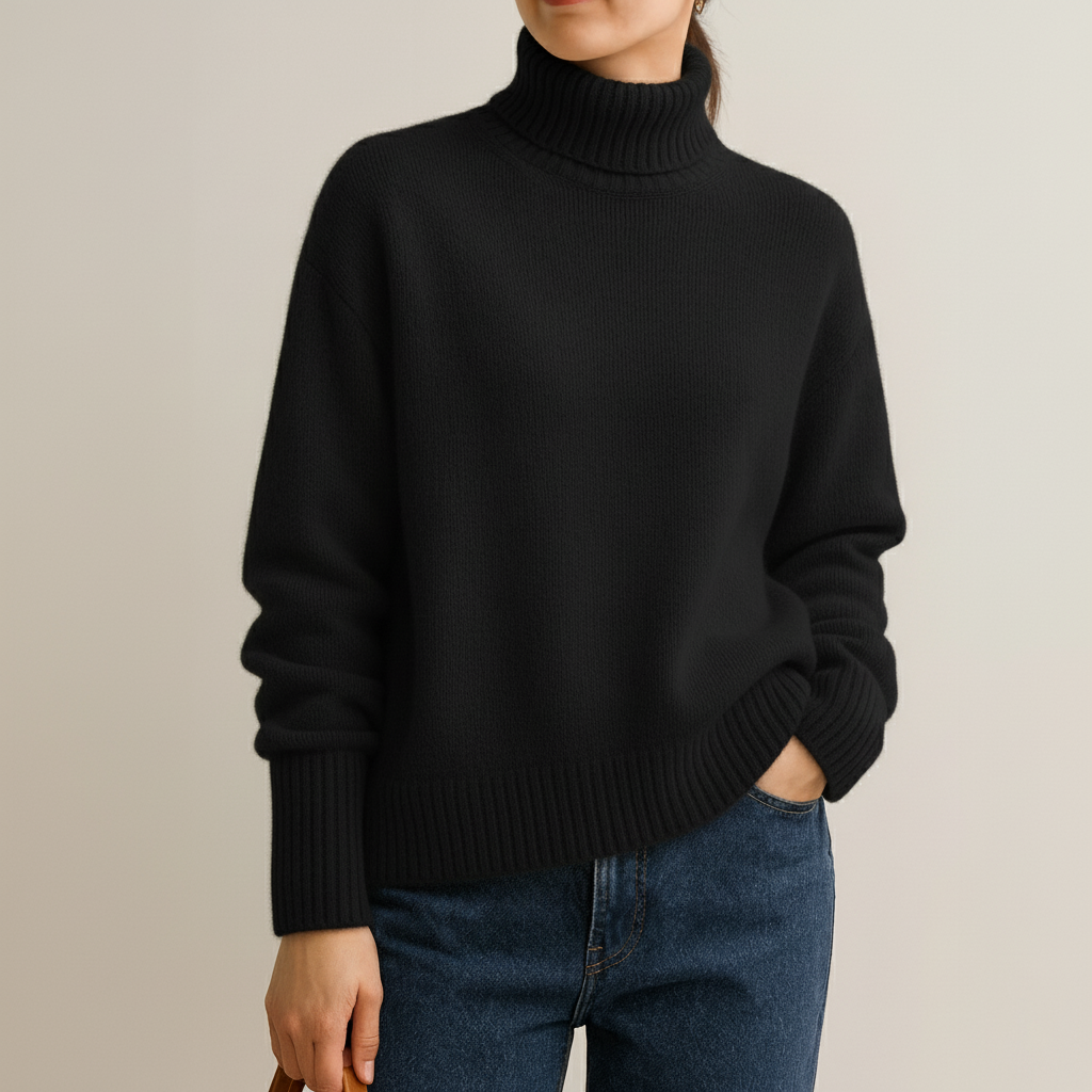 Pull oversize en cachemire Candice Danoir Paris, modèle FR1364, couleur crème, doux et confortable, porté en mode décontracté