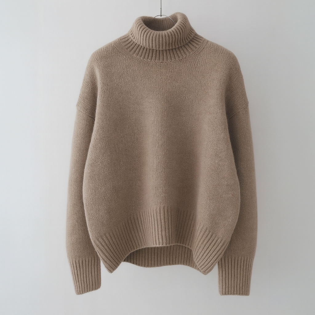 Pull oversize en cachemire Candice de Danoir Paris, couleur crème, détail doux et confortable, mode élégante pour l'automne.