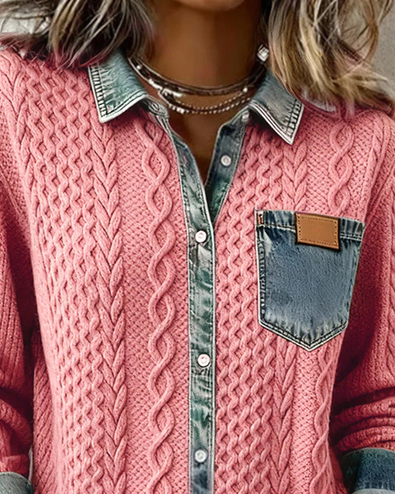 Chemise en denim noir Simone de Danoir Paris, coupe audacieuse, détails modernes, tissu denim résistant, style tendance femme.