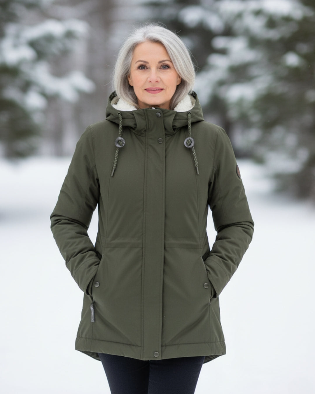 Parka réversible rouge Danoir Paris Amelia, élégante et chaude, conçue pour un style sophistiqué et pratique.