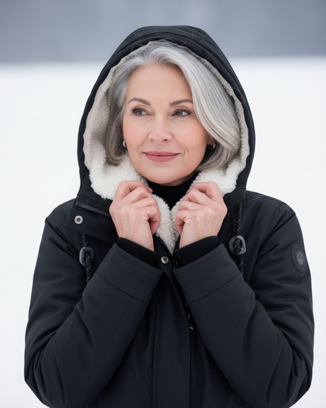 Parka réversible élégante Amelia de Danoir Paris en rouge, vue de face, style chic et confortable, idéal pour l'hiver.