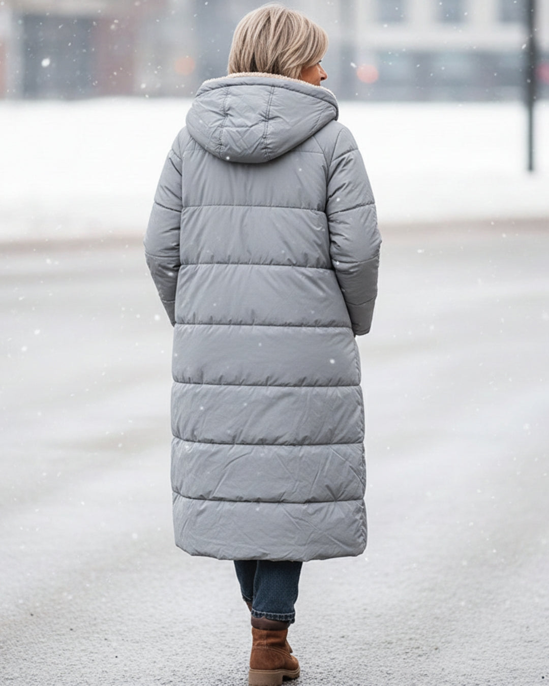 Manteau réversible élégant Eleanor de Danoir Paris en vert olive, coupe chic et tissu sophistiqué, pour un style versatile.