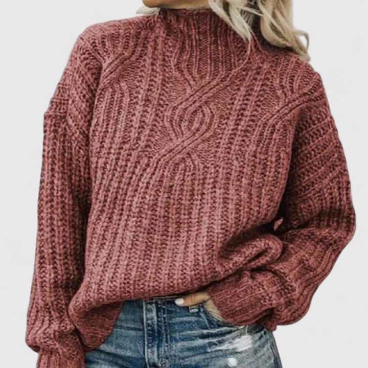 Pull torsadé vert Danoir Paris Lerynna, modèle FR1393, élégant et confortable, porté sur un mannequin.