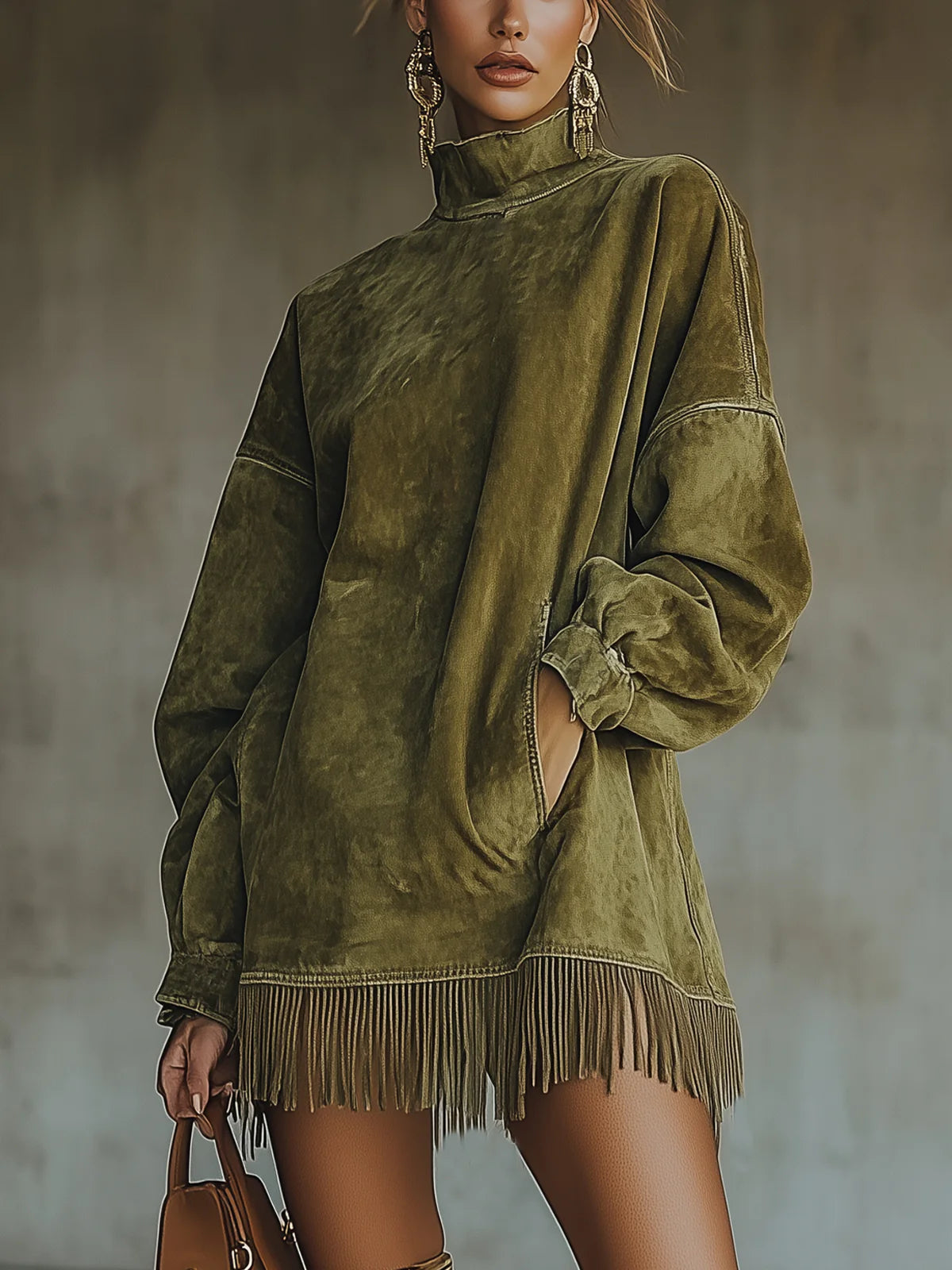 Robe douce et élégante Sheri de Danoir Paris, tissu vert léger, vue de face, taille XS, style confortable et chic