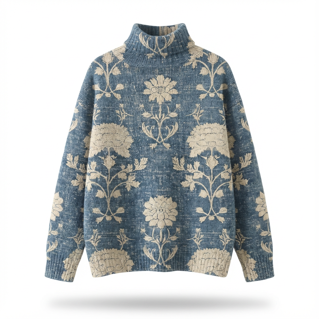 Pull doux décontracté Donna en vert de Danoir Paris, tissu confortable et style décontracté, porté en image.
