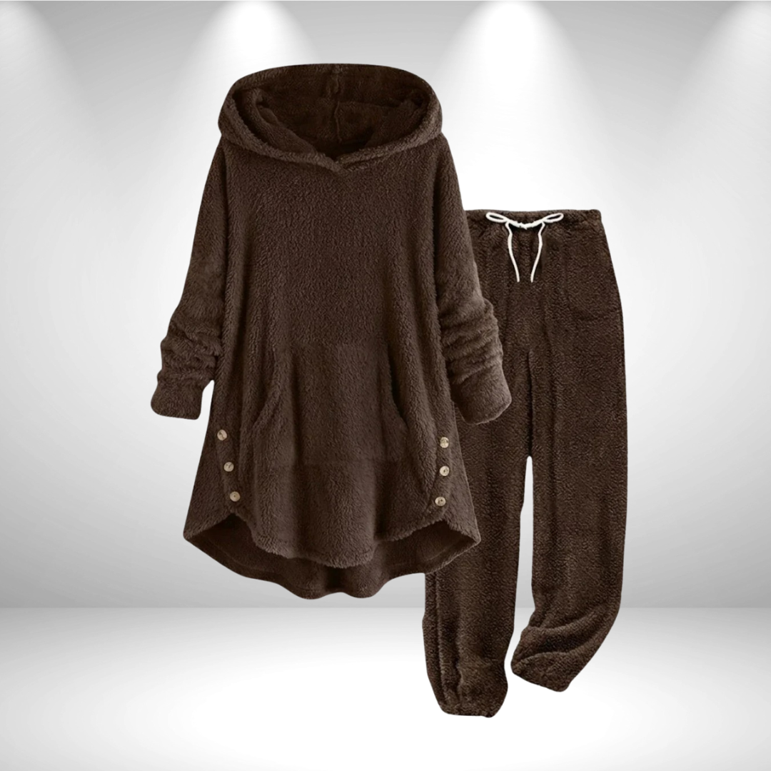 Ensemble ultra-douillet hiver Cressy de Danoir Paris, rouge vin, taille XS, pour femmes, vêtement chaud et confortable.