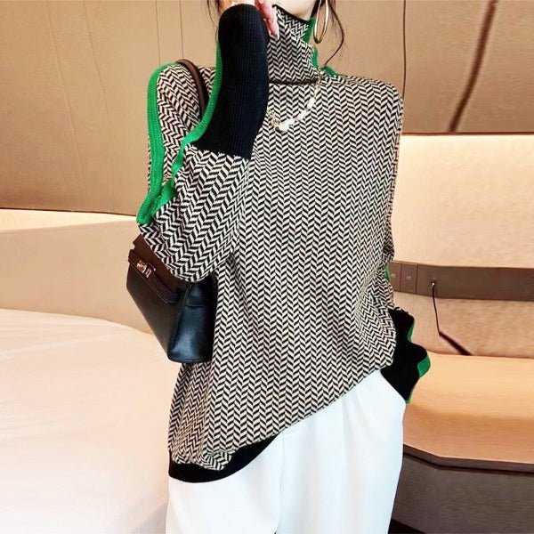 Pull col roulé orange Danoir Paris Clémence, élégant, en laine douce, taille XS, porté sur mannequin.