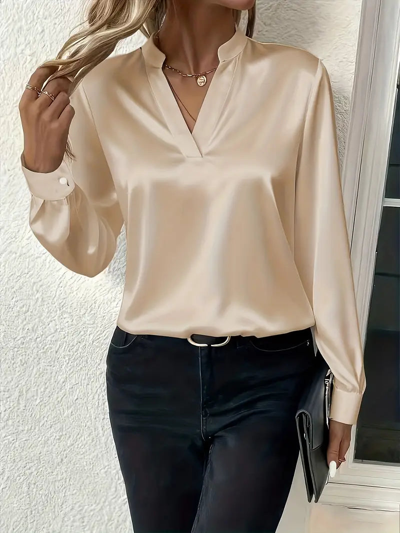 Blouse satinée élégante Danoir Paris en bordeaux, coupe sophistiquée, tissu léger et fluide, taille XS.