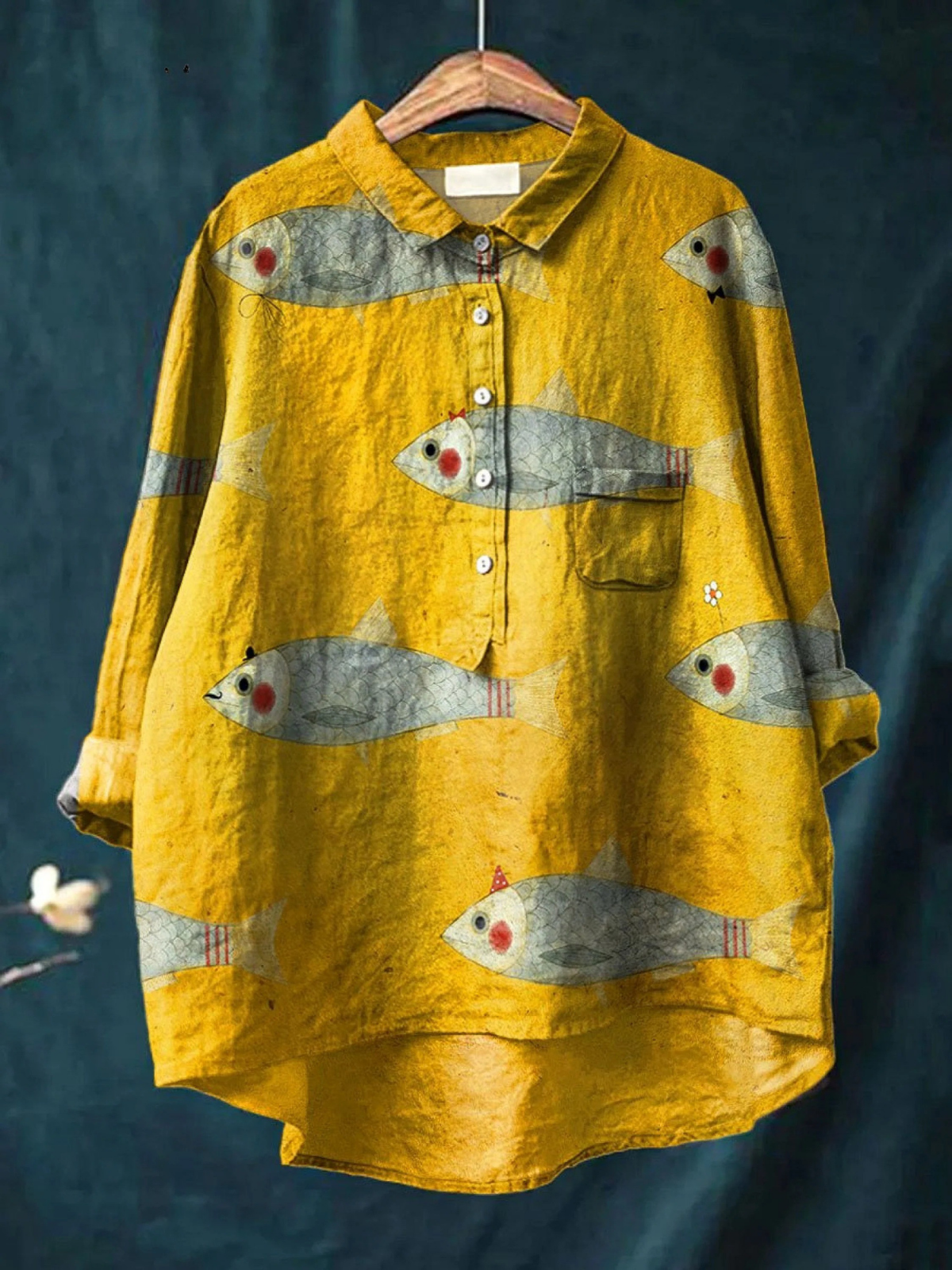 Chemise légère élégante Danoir Paris Harper FR147 avec motifs multicolores, tissu fluide et style sophistiqué.