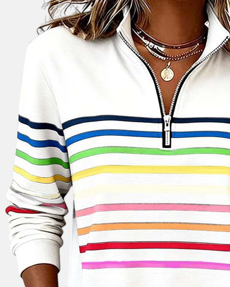 Pull confortable à rayures Nina de Danoir Paris, en gris, avec motif à rayures, doux et stylé pour un look décontracté.