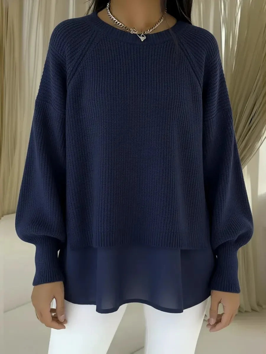 Tricot doux et élégant Noiré de Danoir Paris en bleu clair, modèle FR1501, tissu confortable et finition soignée.