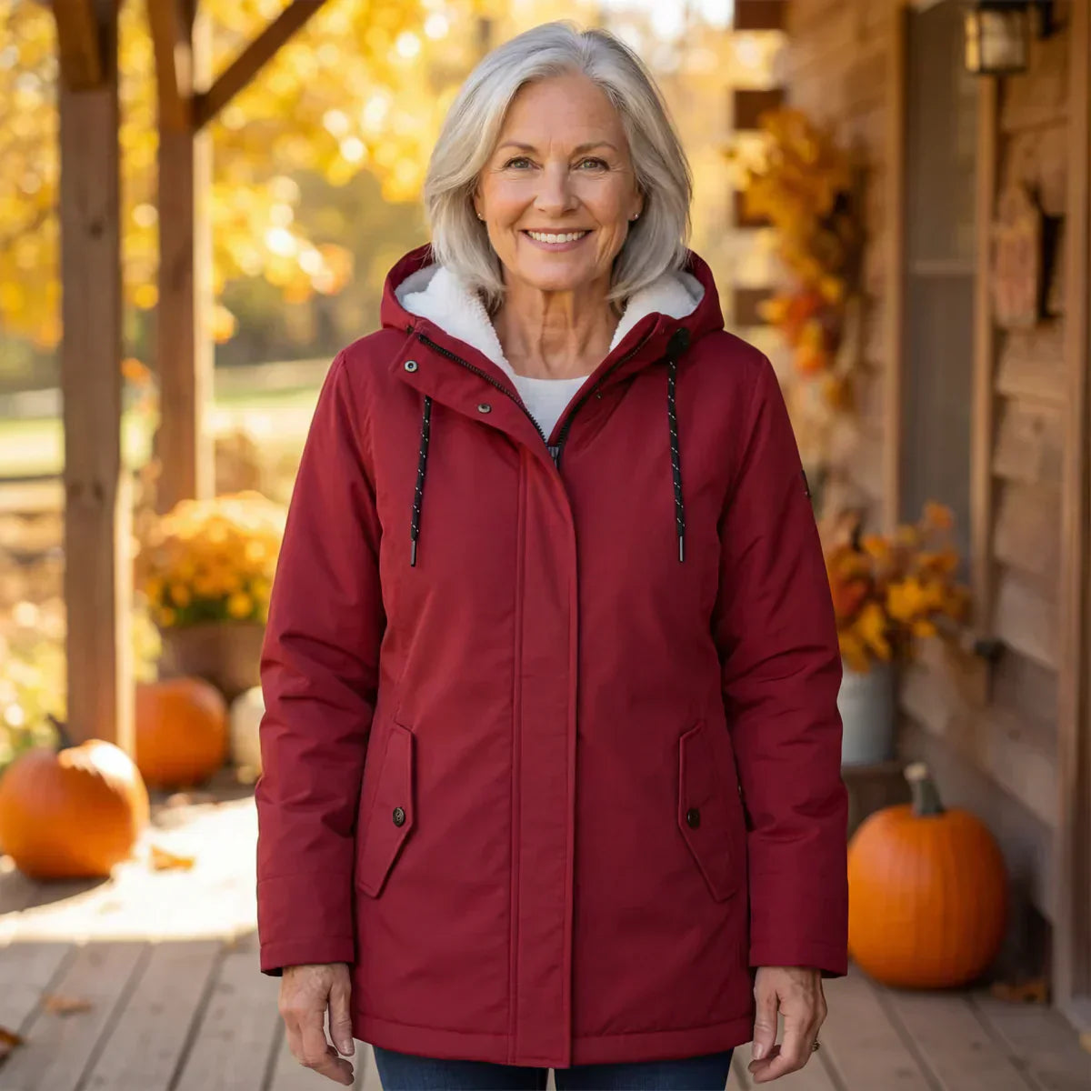 Manteau quotidien pratique Danoir Paris Amina en rose, coupe courte, parfait pour un style décontracté et confortable.