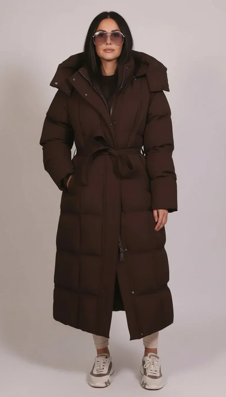 Manteau long élégant Danoir Paris AlpenNord noir en XS, parfait pour l'hiver, avec un style sophistiqué et finition soignée.