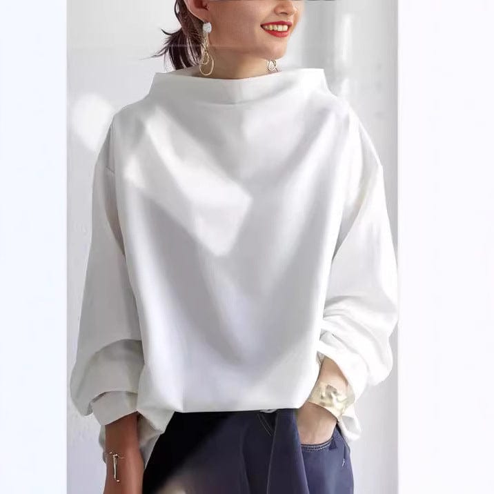 Haut décontracté élégant noir de la marque Danoir Paris, modèle FR1571, porté sur mannequin.