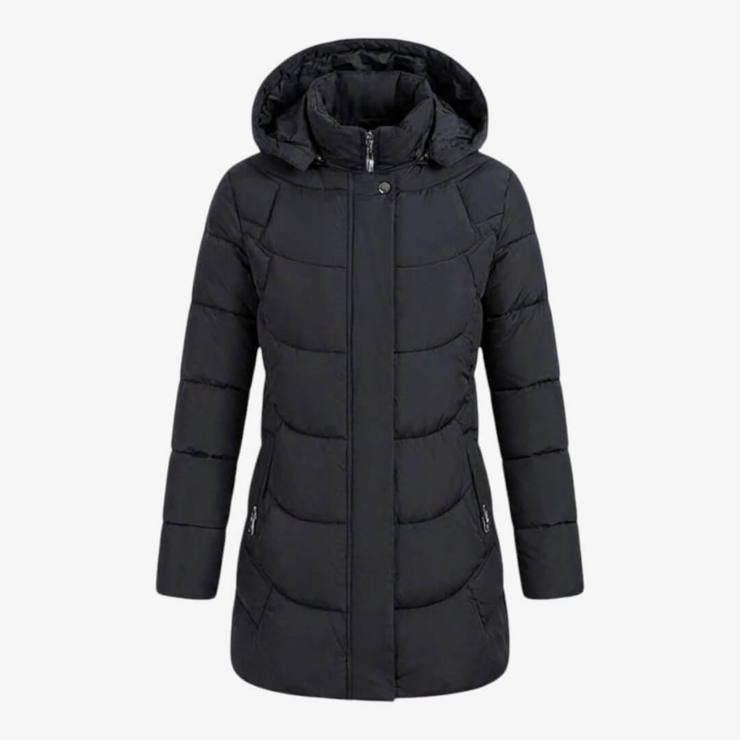 Manteau matelassé chic rouge Adeline de Danoir Paris, style élégant et tendance, porté sur un mannequin.
