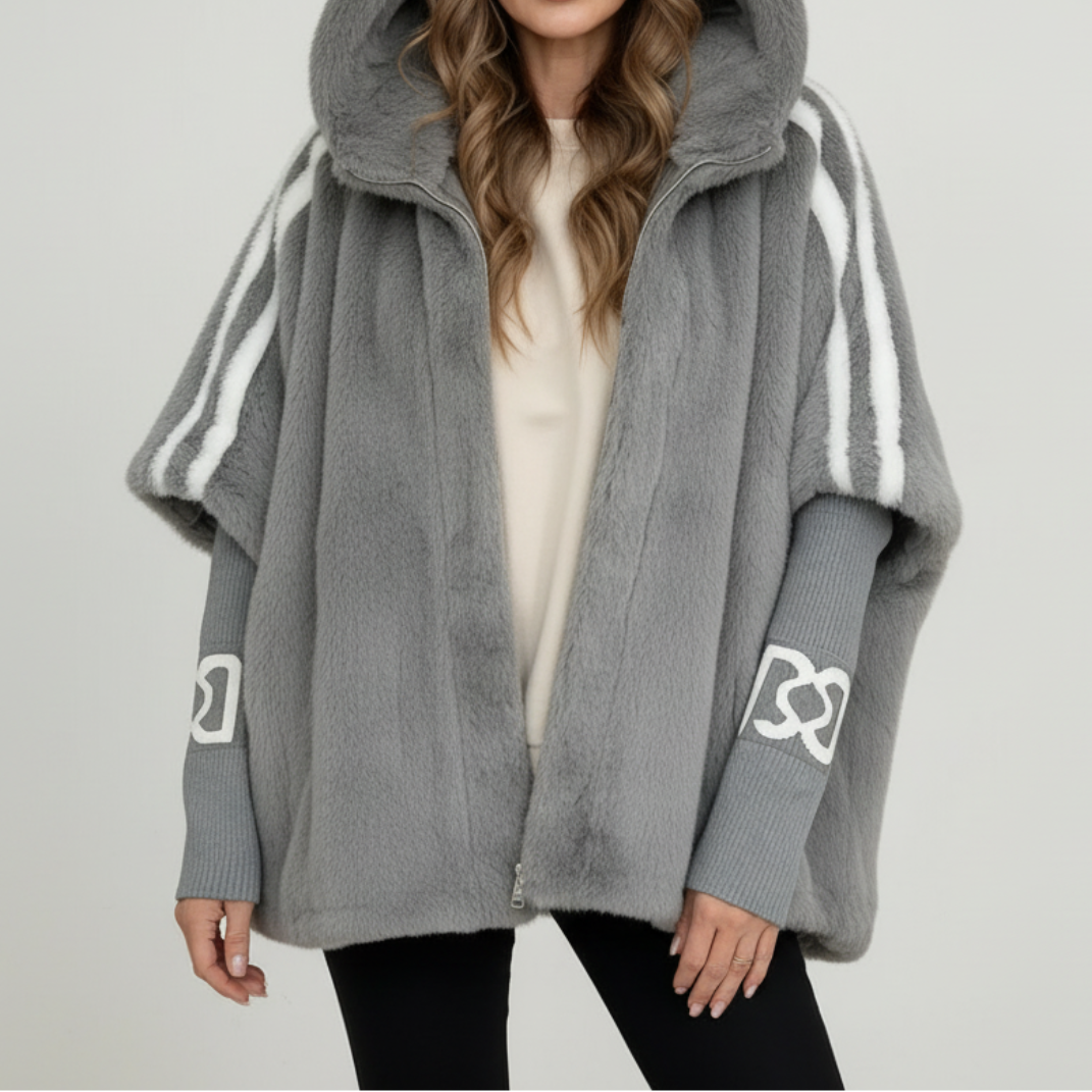 Veste hivernale chic Danoir Paris Brielle en marron, coupe élégante, tissu chaud et confortable, vue de face.